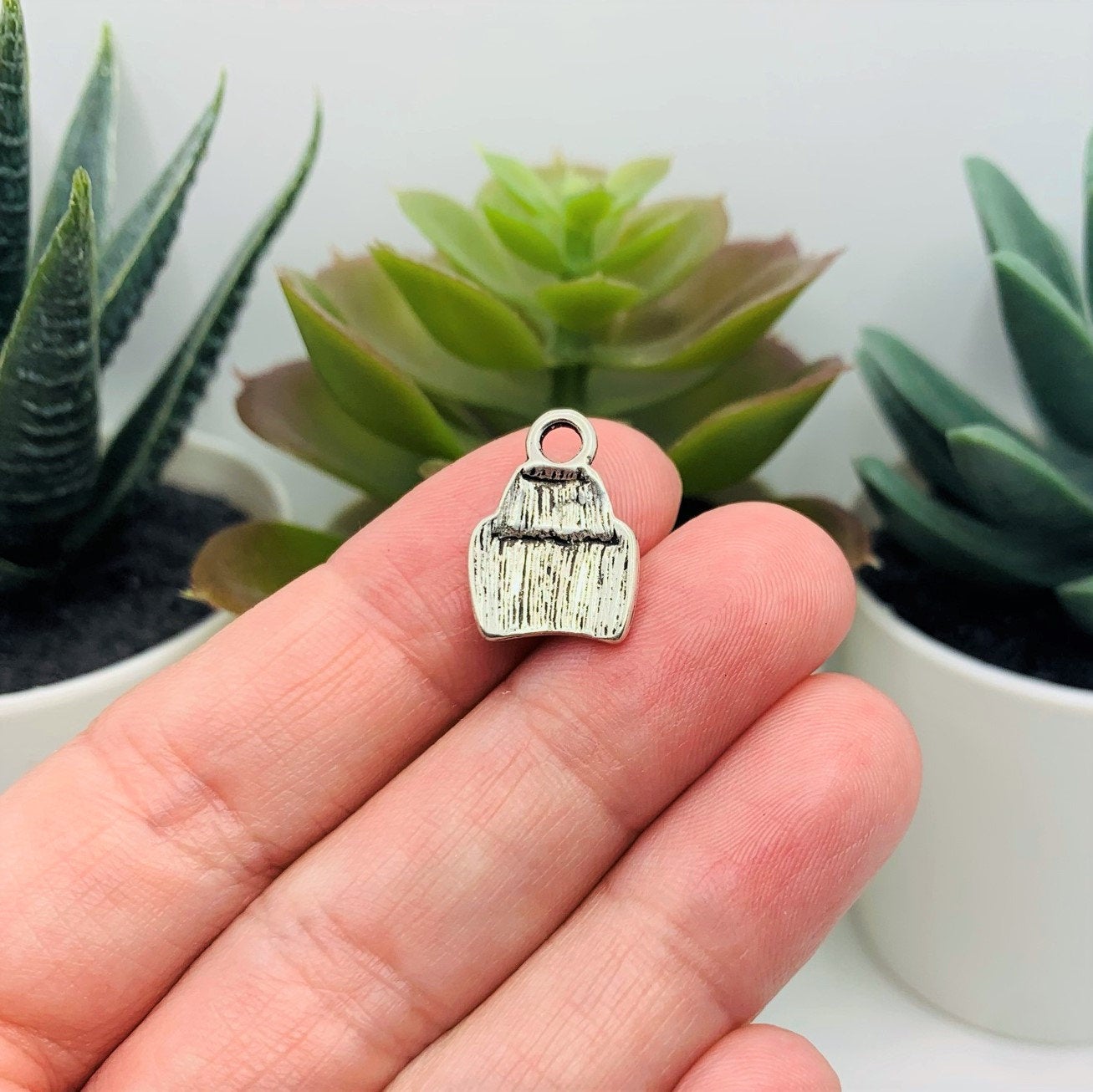 Silver Red Cross RN Nurse Hat Charms, 13x16mm