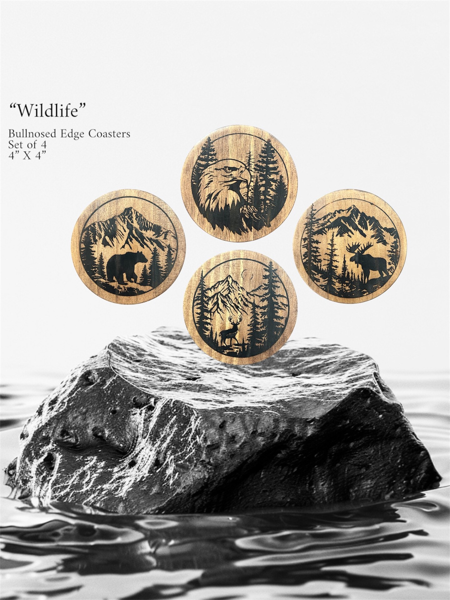 Wood-burned Coasters, Bullnosed Edge | MakerPlace by Michaels