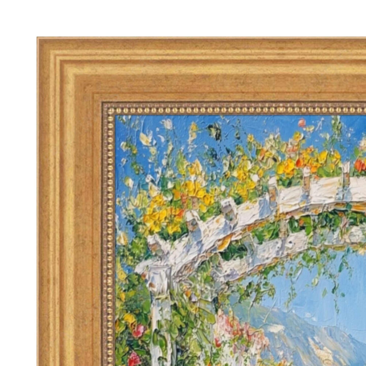 Vintage Scoop Antique Gold Bead Picture Frame 20x28 frame