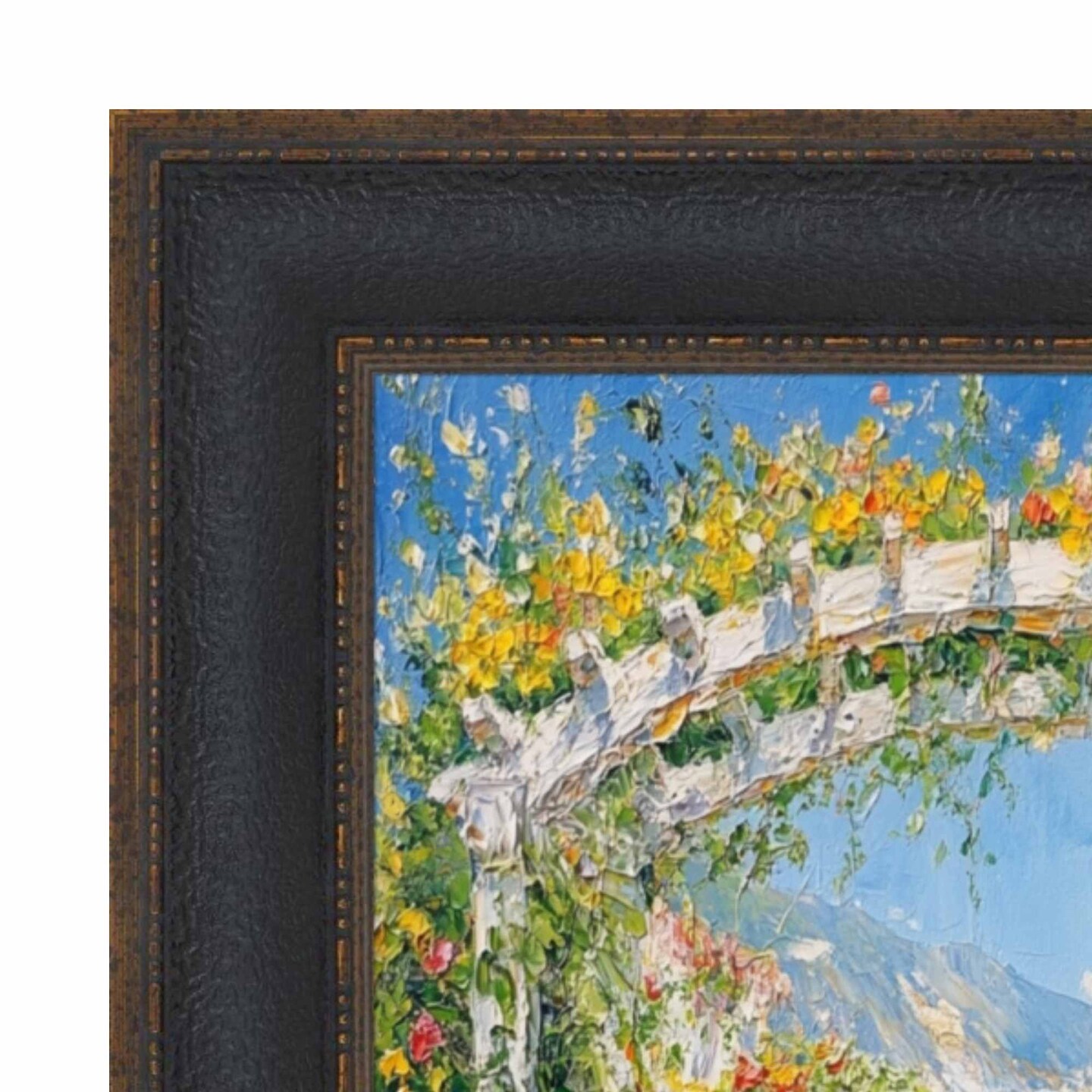 Wide Black Bronze Leather Picture Frame 30x40 frame