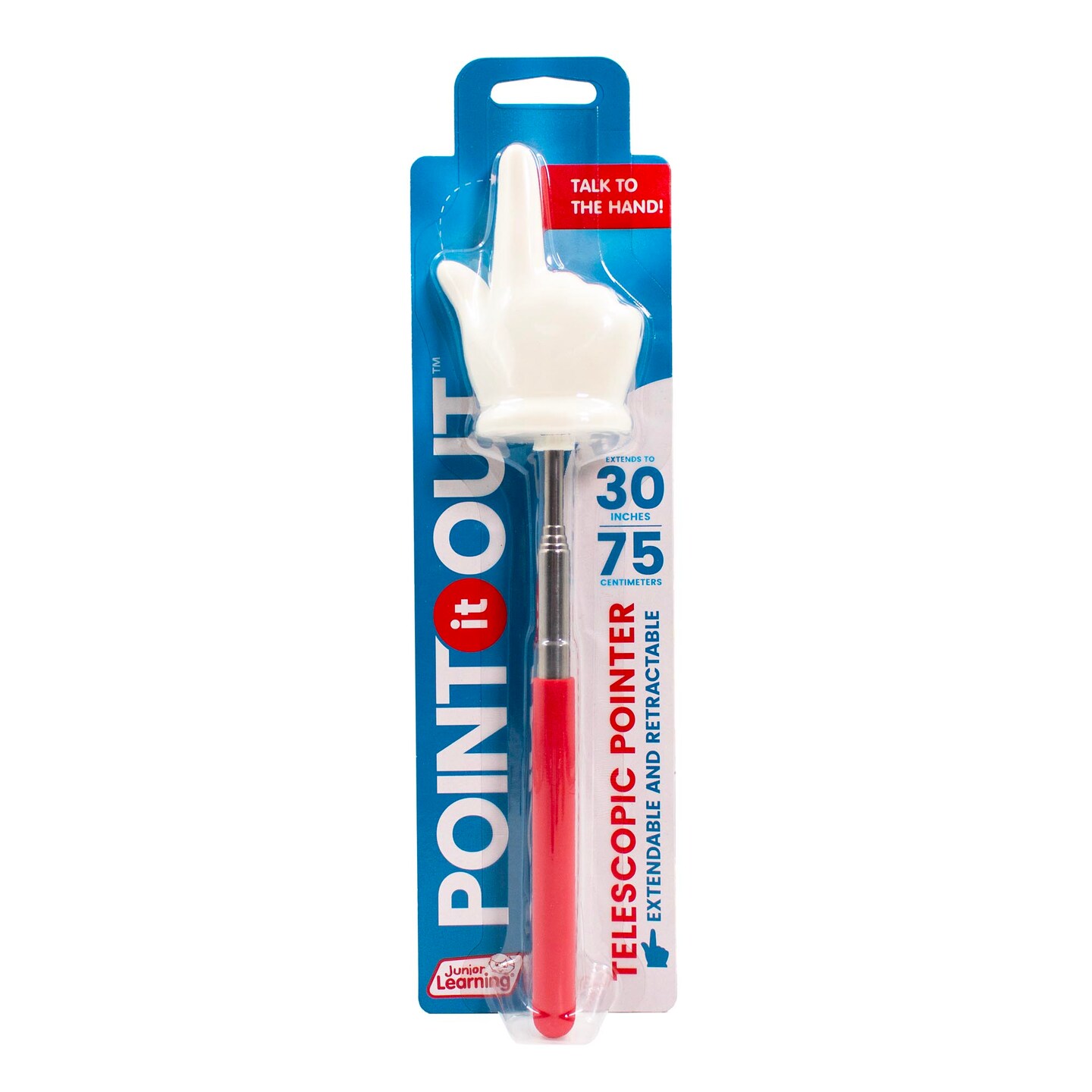 Junior Learning: Point It Out - Telescopic Pointer - Extends To 30", Extendable & Retractable, Classroom & Presentation Tool, Easy Grip Rubber Handle