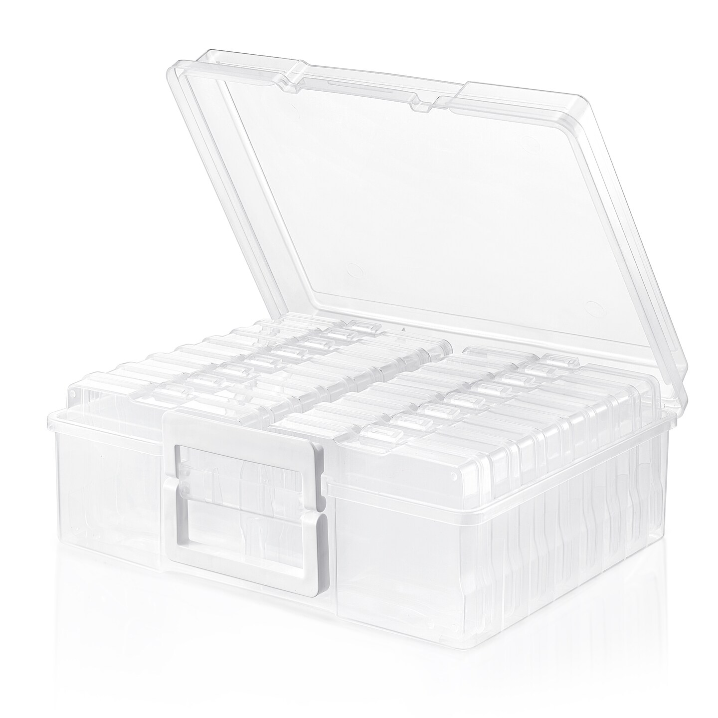Sorbus Clear Durable Box with 16 Cases (4" x 6") Organizers and Storage Cases