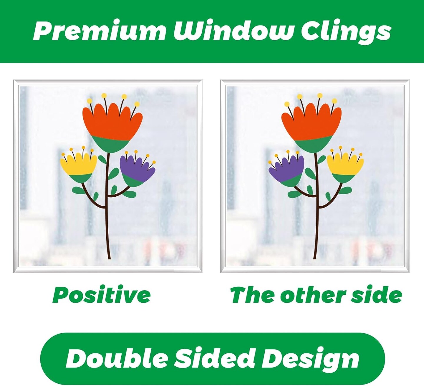 Hello Spring Window Clings 86 Pack – Summer Flowers, Butterflies & Bugs Static Cling Decorations for Classroom, Home, Kids Window Stickers