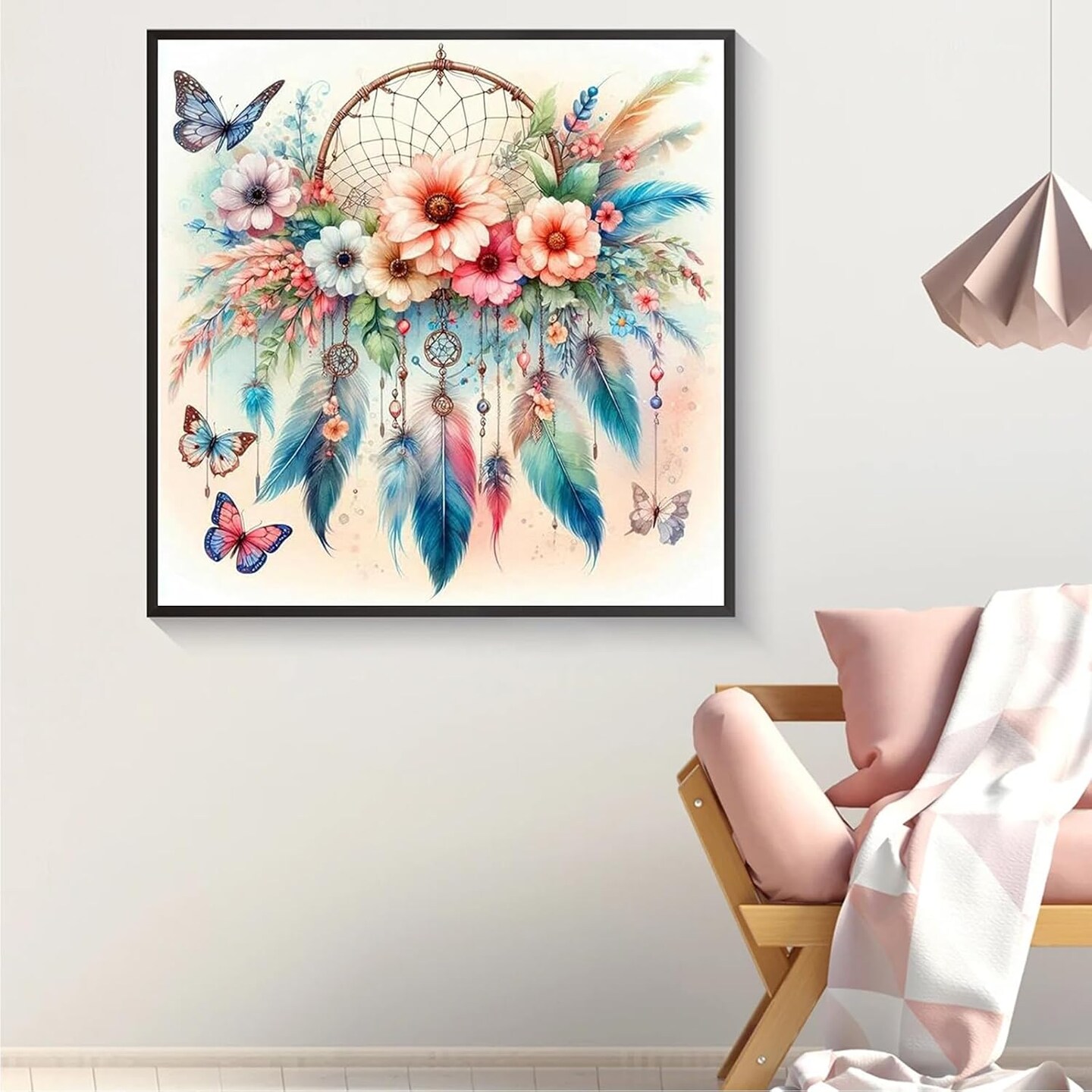 Diamond Painting Kits for Adults, Dreamcatcher 5D Diamond Art Painting by Numbers Kits,DIY Diamond Art Kits,Full Round Drill Diamond Painting Kit for Adults for Home Wall Decor,12x12 inch