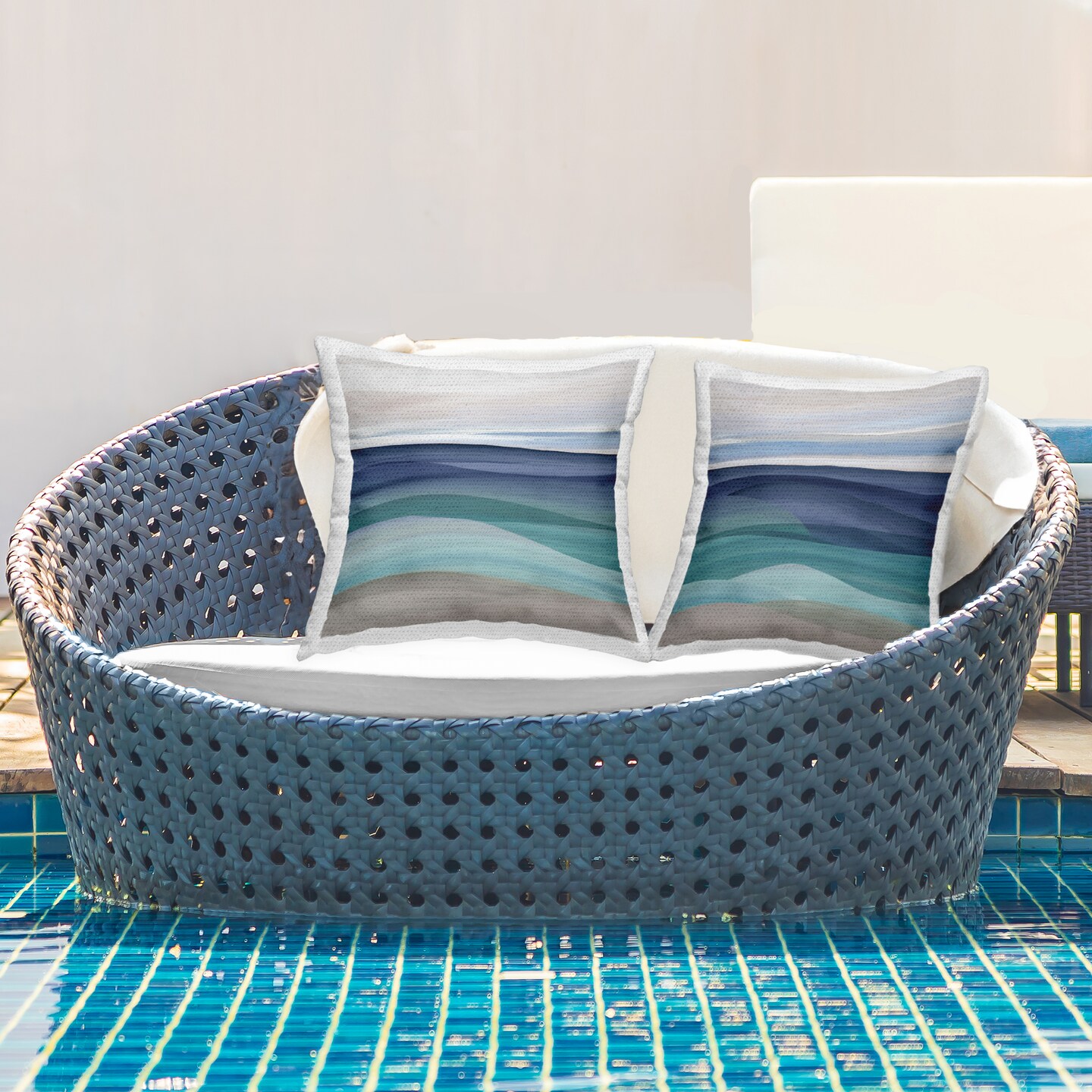 Stupell Industries Modern Beach Scene 2pc Outdoor Pillow Set, 18 x 7 x 18