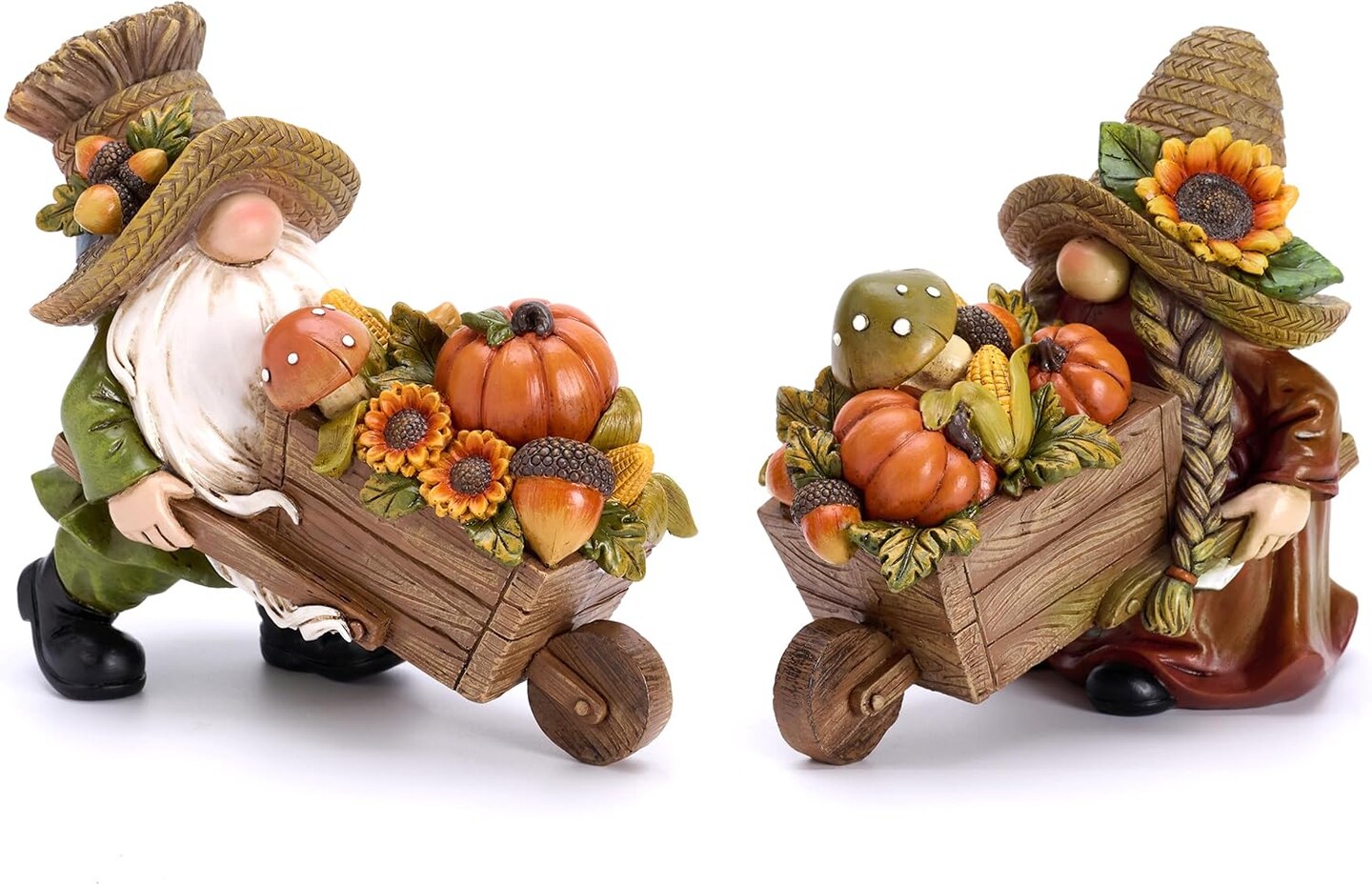 2 Pcs Fall Gnomes Decor for Table Indoor Outdoor(Brown)