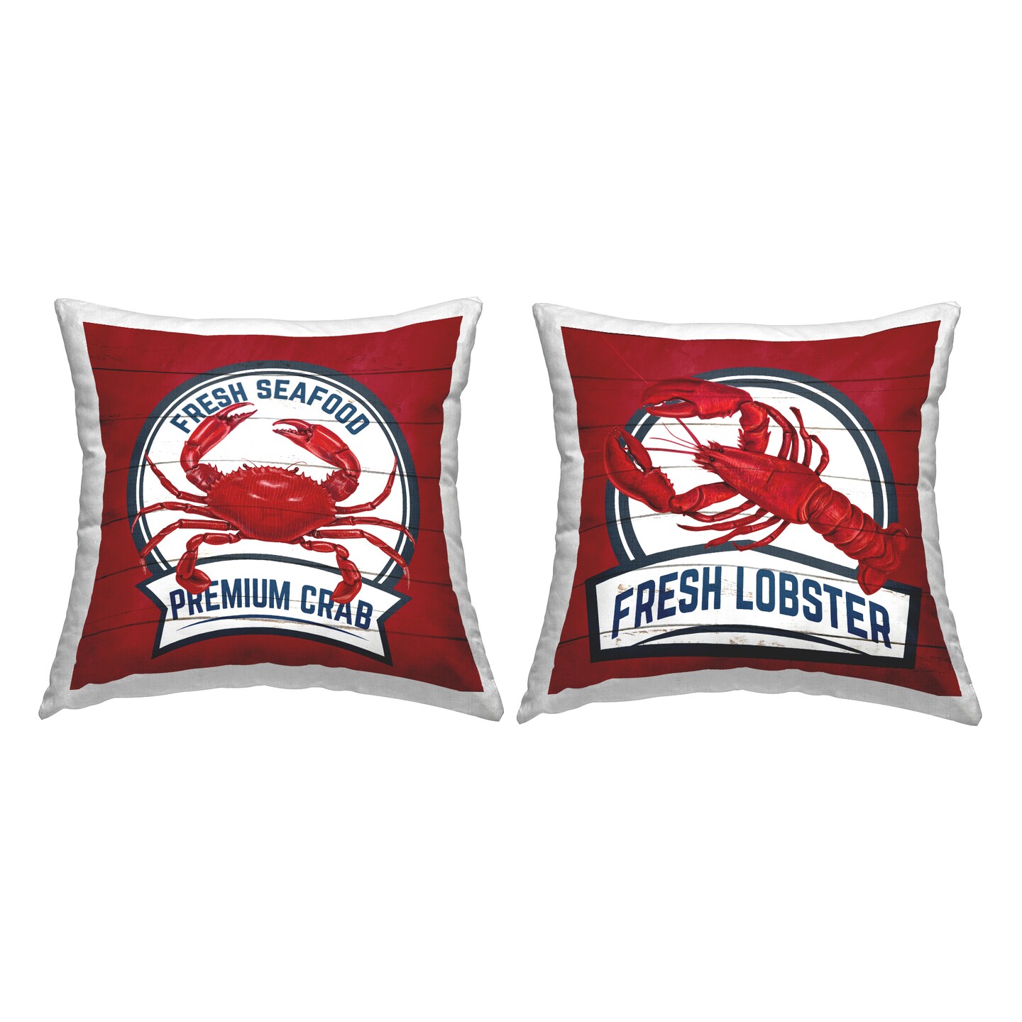 Stupell Industries Fresh Seafood Lobster & Crab 2pc Indoor Pillow Set, 18 x 7 x 18