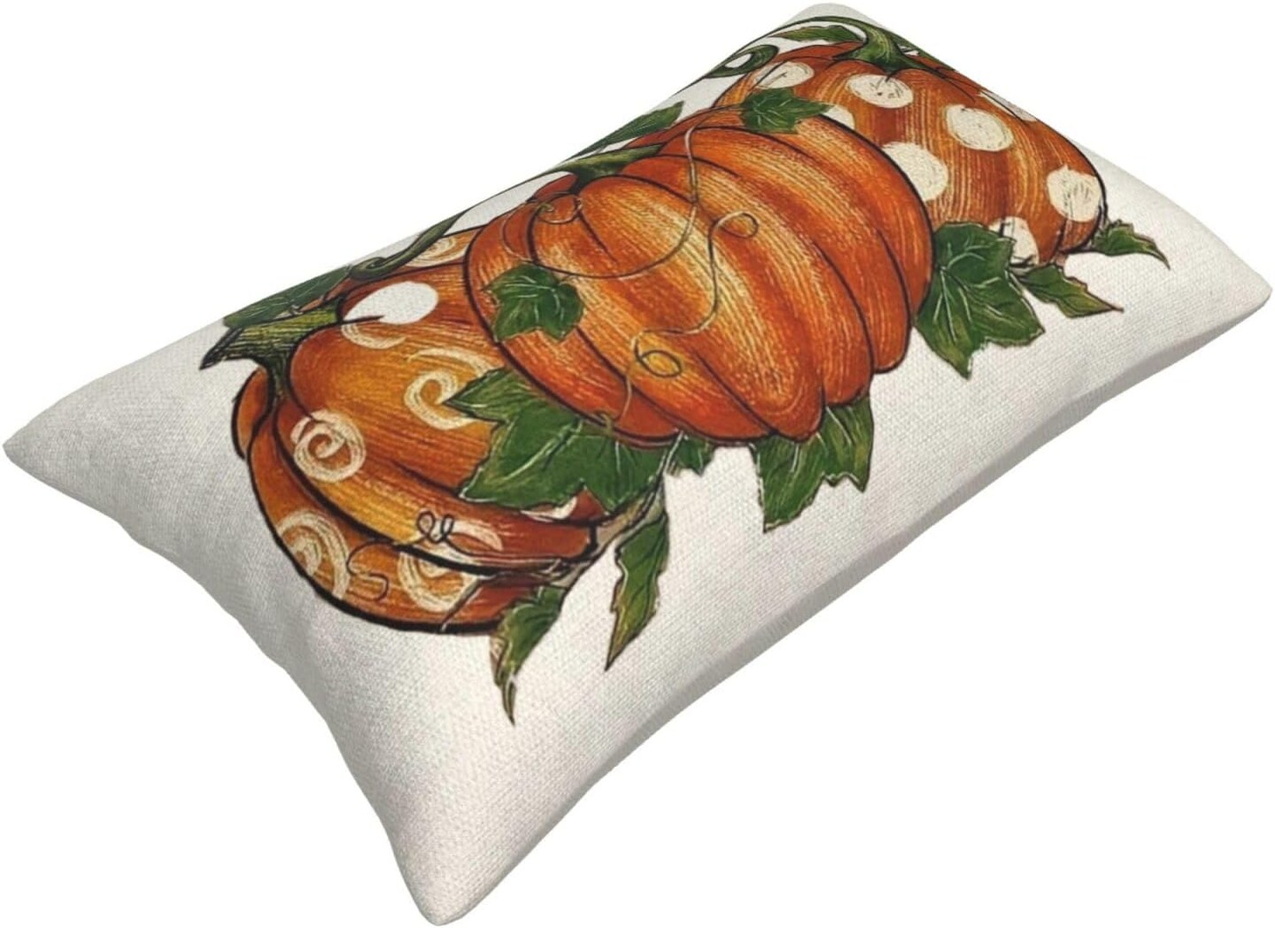 2 Orange PumpkinThrow Pillow Covers Outdoor Decor (Three Orange Pumpkin)