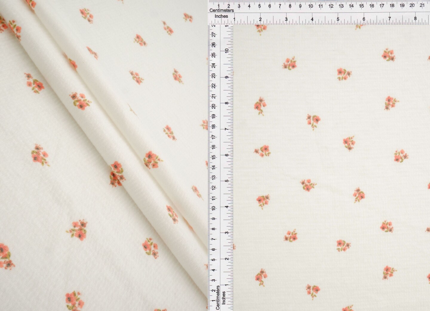 1 Yard Knit Gauze Ditsy Print Fabric 52″ Wide Polyester Cotton Spandex Blend