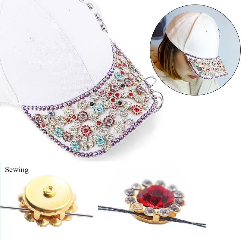 100pcs Sew-On Rhinestones – Mixed Glass Crystals with Metal Claw, 8-14mm, Sunflower Design for Sewing, Jewelry, Headbands, Clothes, Shoes & Belts