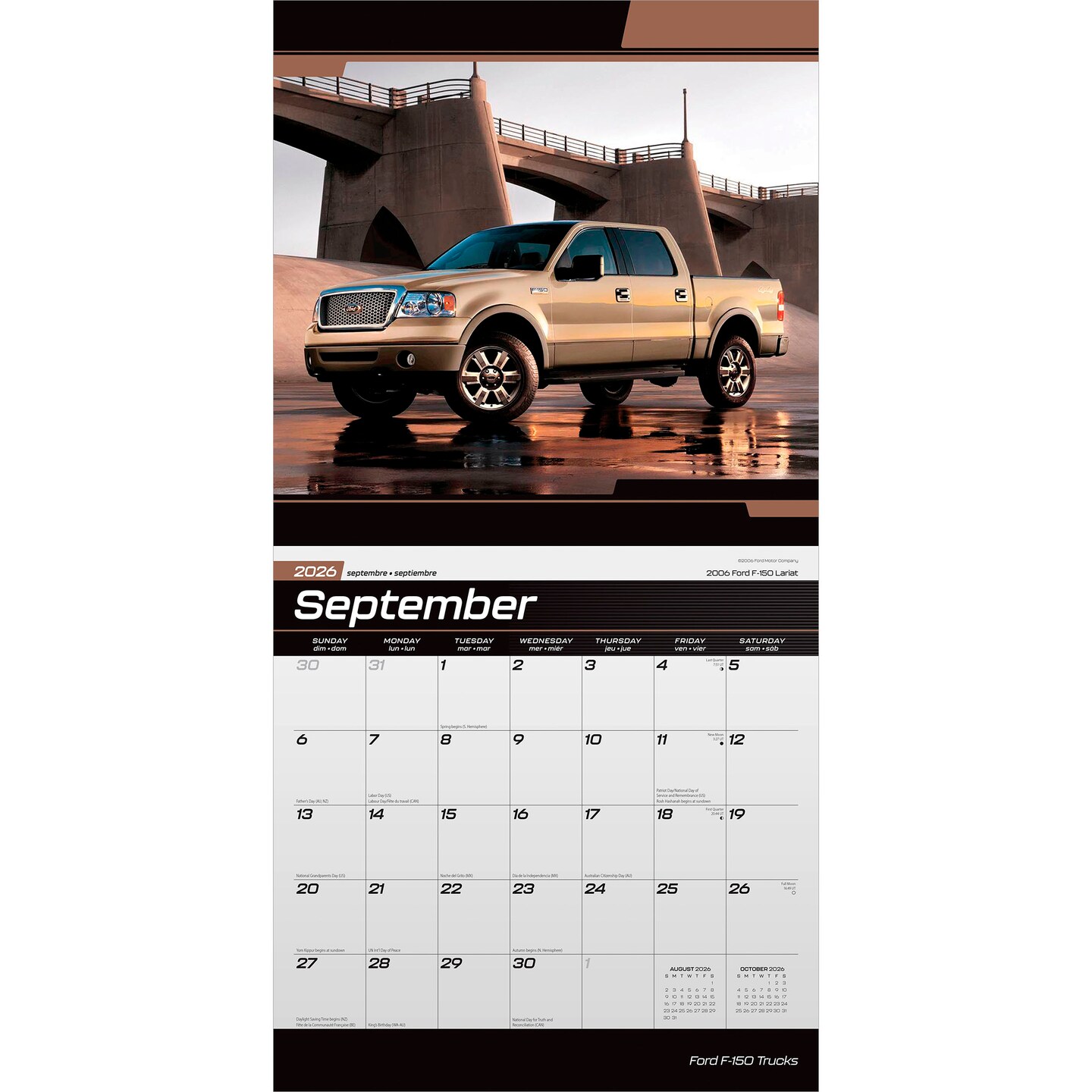Ford F150 Trucks OFFICIAL | 2026 12 x 24 Inch (Hanging) Monthly Square Wall Calendar | Plastic-Free | BrownTrout | Automotive Manufacturer F-Series