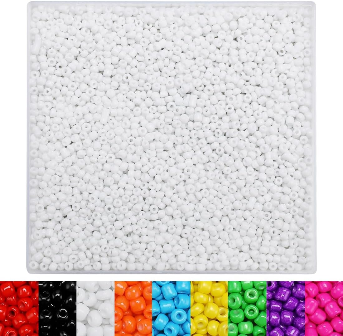 White Seed Beads, 4000+pcs 3mm for Jewelry & Bracelets