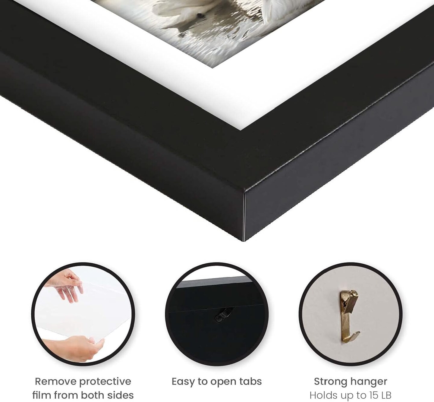 A4 Frame Black - Display 6x8 Picture Frame With Mat or 8.27x11.69 Inch Without Mat Poster Frame, Certificate Document Frame, for Wall Art