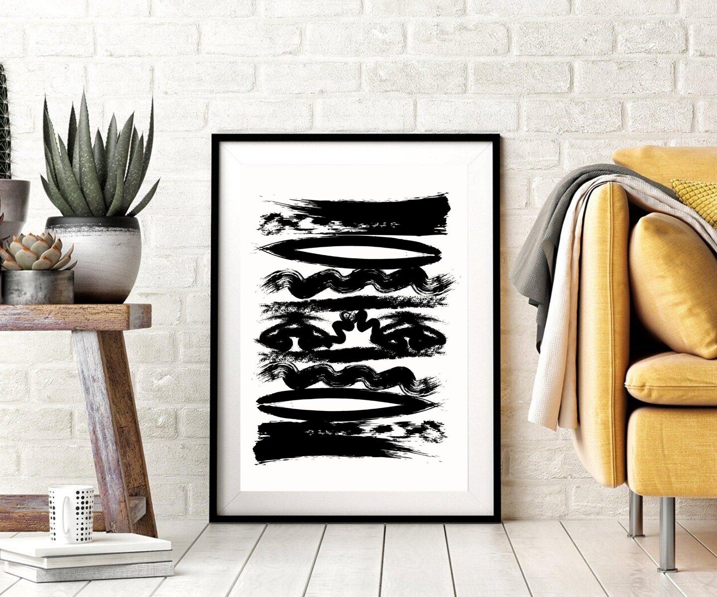 Abstract Artwork Black Paint N Classic Framed Canvas Prints Framed art