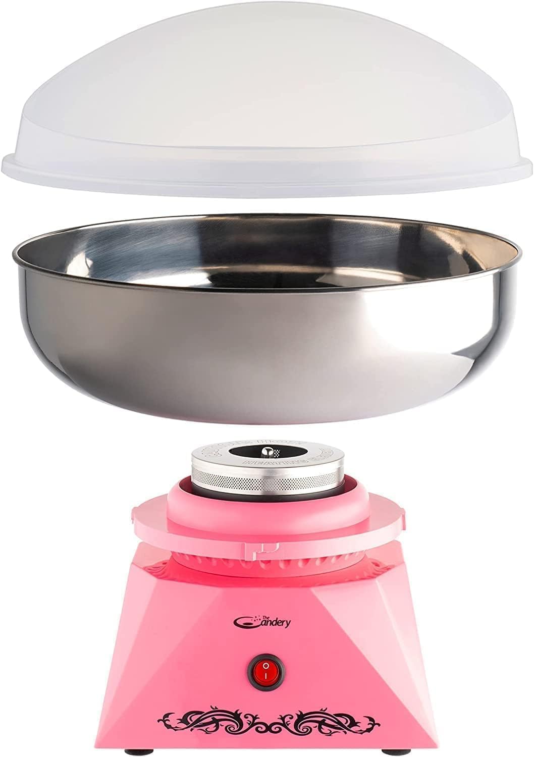 The Candery Cotton Candy Machine with Stainless Steel Bowl 2.0 and Floss Bundle- Use to Floss Sugar Floss, Candy for Birthday Parties Fairs, Festivals- Includes 5 Floss Sugar Flavors 12oz Jars and 50
