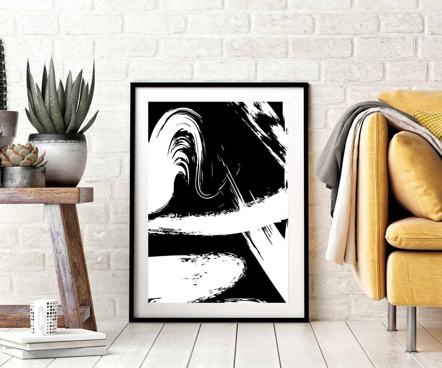 Abstract Artwork Back White S Classic Framed Canvas Prints Framed art
