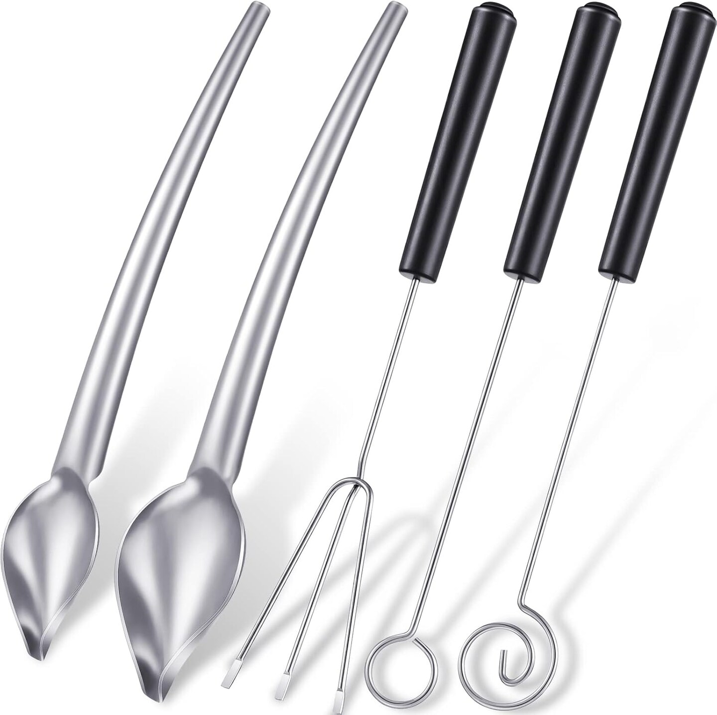 3-Piece Chocolate Dipping & Decorating Tool Set – Forks, Spoons & Chef Art Pencil, Stainless Steel