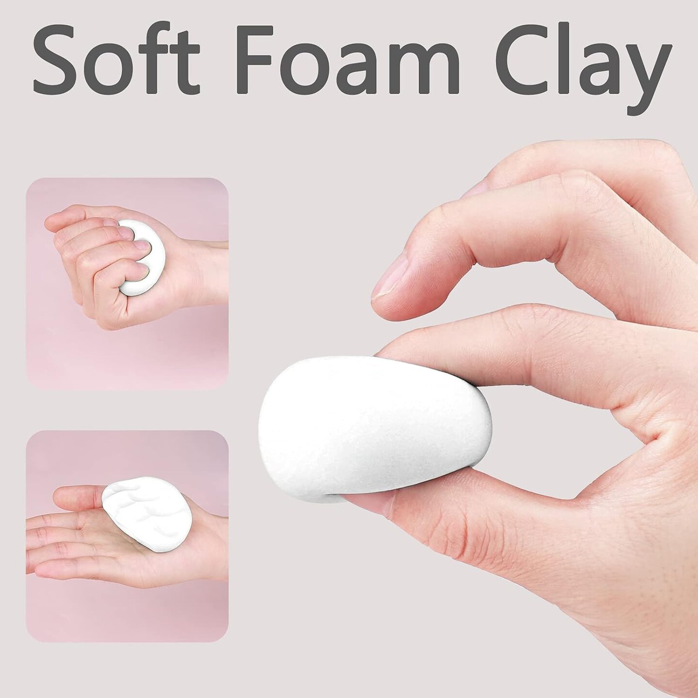 White Air Dry Foam Clay – 1.1 lb Soft, Squishy Modeling for Kids & Adults