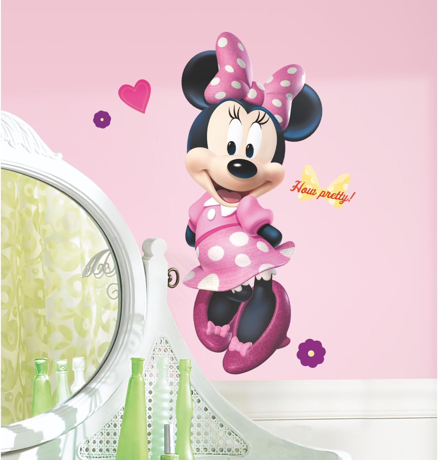 RoomMates-Minnie Mouse Bow-tique Giant Peel and Stick Wall Decal