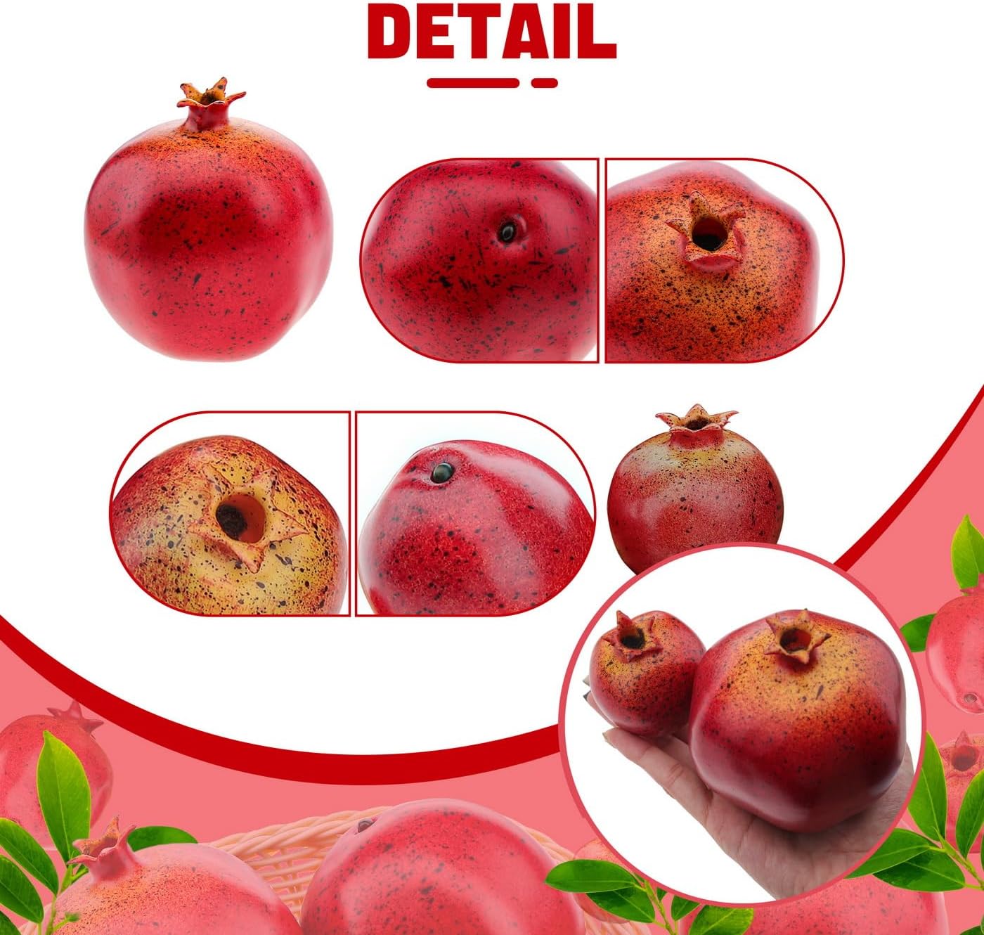 12PCS - Simulation Lifelike Fake Pomegranates Decoration Realistic