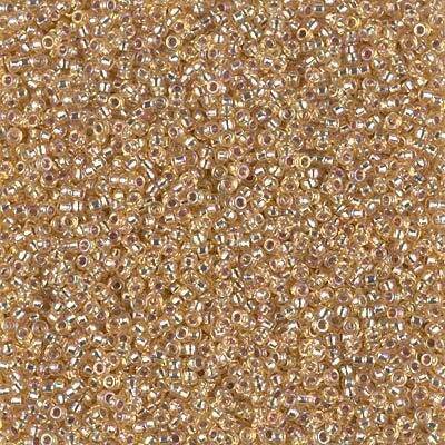 Miyuki 15/0 Round Seed Bead, 15-1003, Silverlined Gold AB, 8 grams