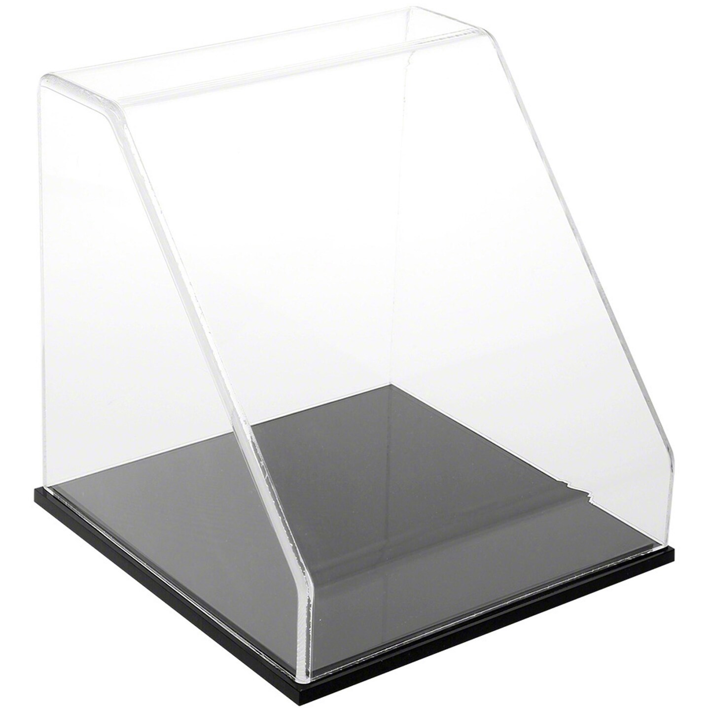 Plymor Clear Acrylic Slanted Front Display Case, 10" x 10" x 10"