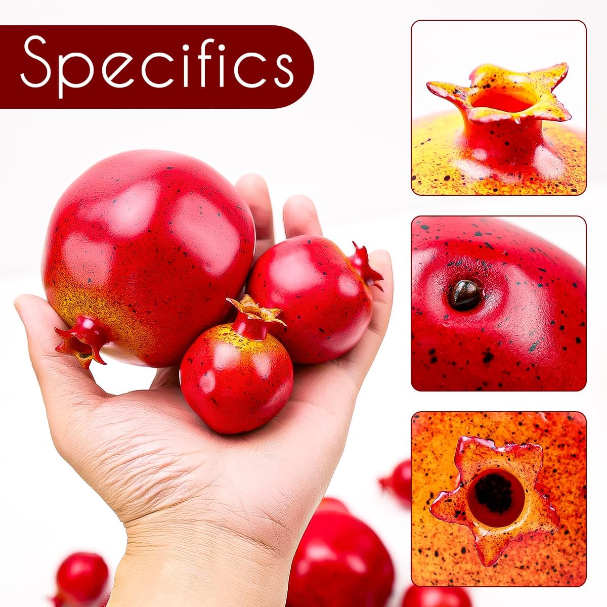 15Pcs Artificial Pomegranates Fake Fruits Foam Plastic Pomegranates