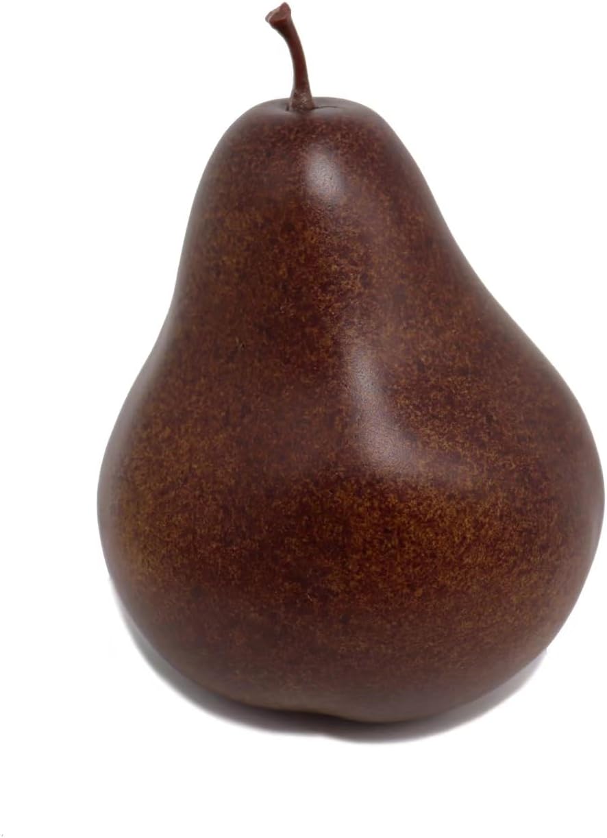 6pcs Fake Pears Artificial Fruits Vivid Brown Pears for Home Fruit (Brown)