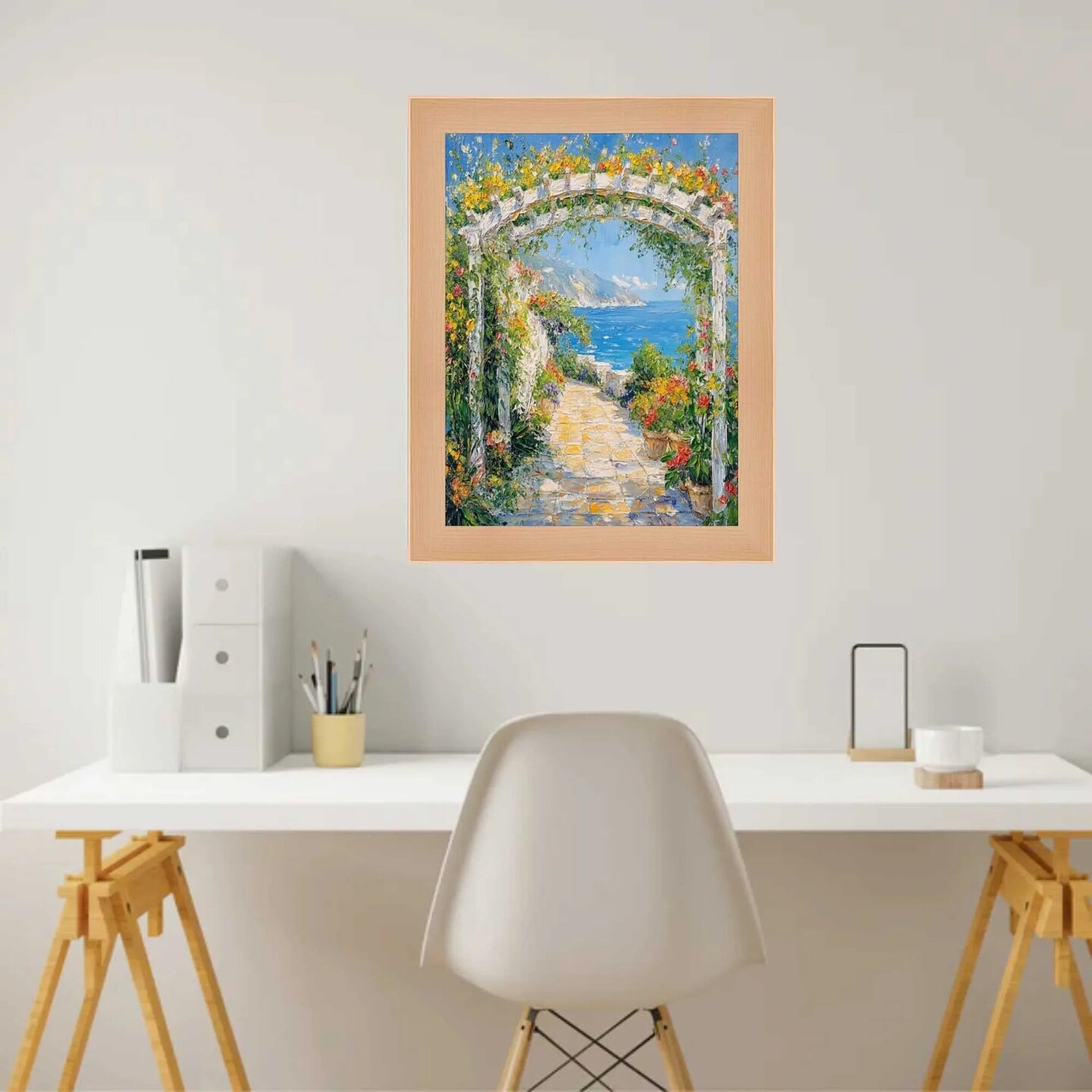 Natural Maple Wood Flat Picture Frame 11x16 frame