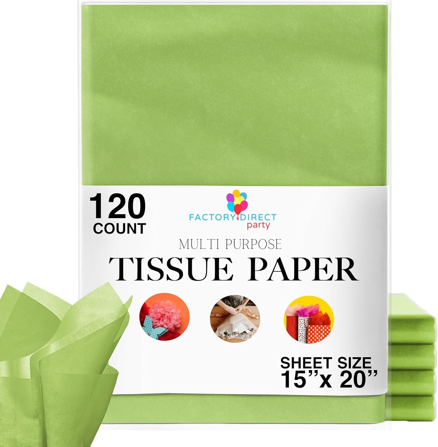 120 Sheets of Tissue Paper - 15" x 20" Packing Paper Sheets for Moving - 10lb Wrapping Paper - Newsprint Paper for Packing, Gift Wrapping, Moving Supplies & Protecting Items