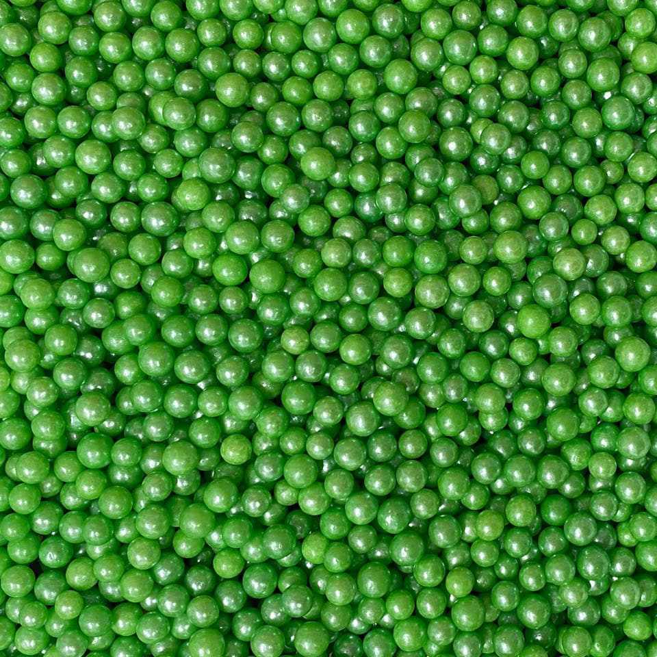 Krazy Sprinkles - Green Pearl 4mm Beads (1/2 Cup, 1x Jar) for Cakes, Ice Cream &#x26; Cookies