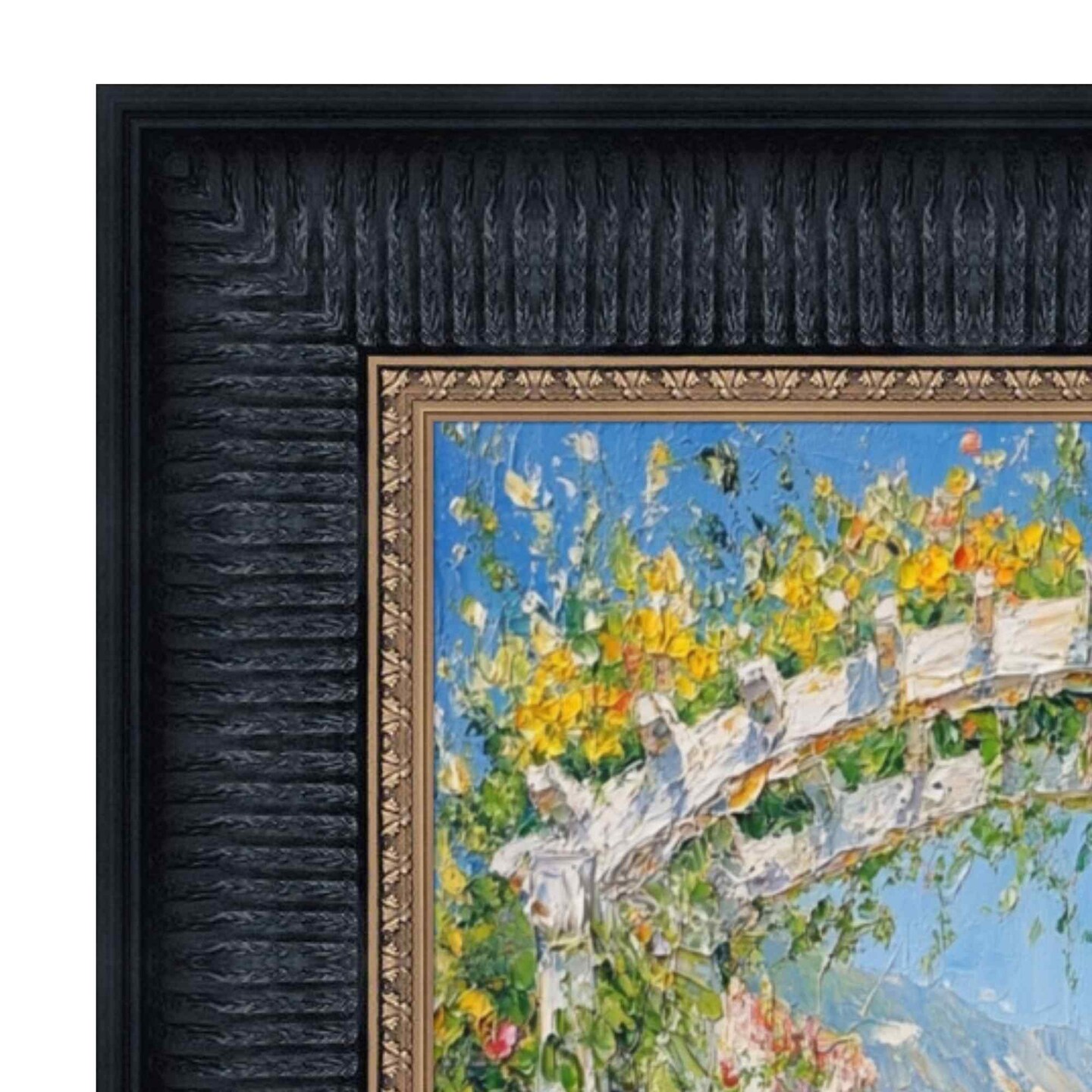 Wide Venetian Black With Gold Luxury Picture Frame 24x30 frame
