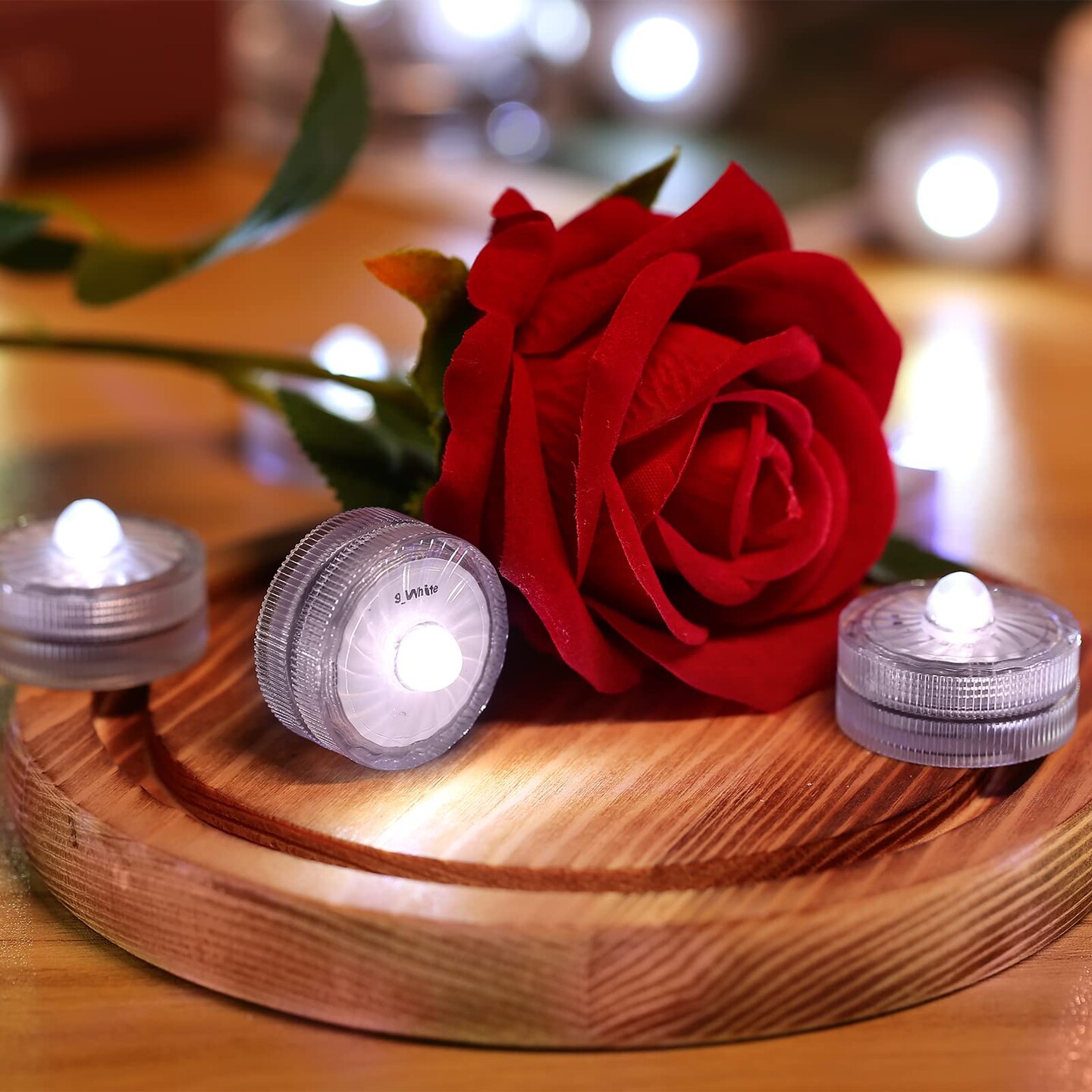 Submersible LED Light,White Small LED Light,100 Hours Waterproof Flameless Led Lights Battery Powered for Wedding Home Vase Festival Party Decoration 12pcs (Built-in 24 Batteries)