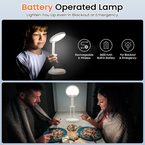 Battery Operated Lamp Rechargeable Lamp Foldable & Portable Light, 8 Brightness Dimmable Cordless Lamp Rechargeable Light Wireless Lamp Mini Lamp, Battery Lamp Battery Lights Nail Light for Desk, LED