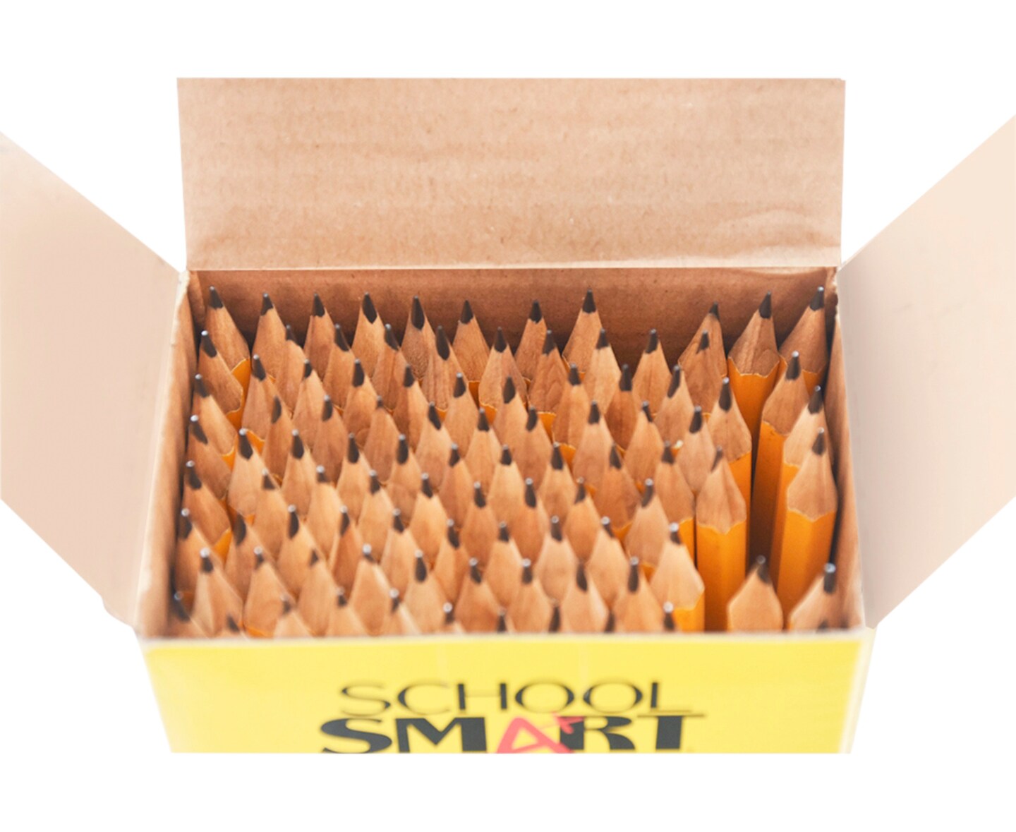 School Smart No 2 Pencils, Pre-Sharpened, Hexagonal with Latex-Free Erasers, Pack of 96