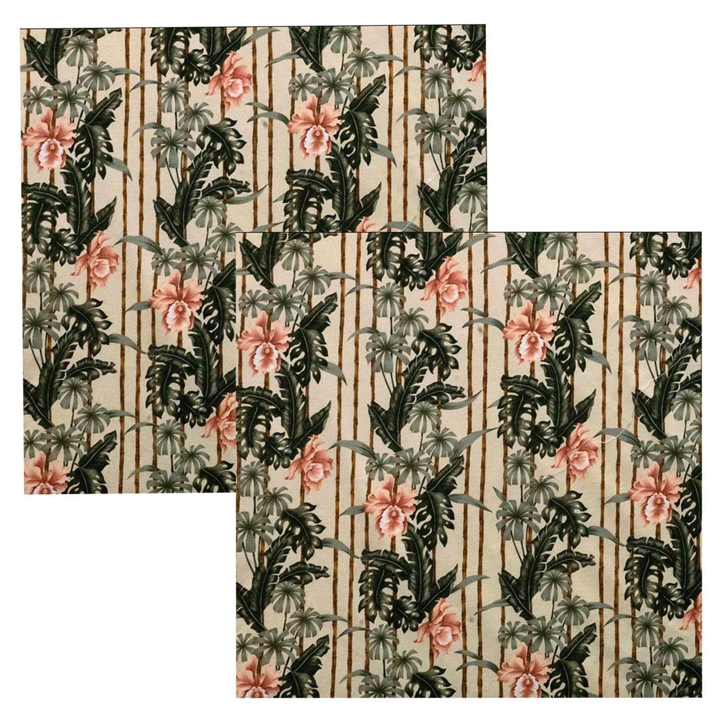 1 Yard Tropical Garden Upholstery Fabric 100% Cotton, 56-58 Inches Wide