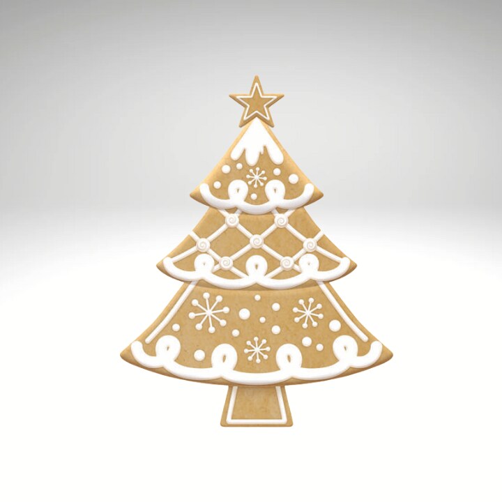 Metal Gingerbread Tree Sign &#x2013; 12.5&#x22; Embossed Christmas Decor with Icing Details-MD1661H6