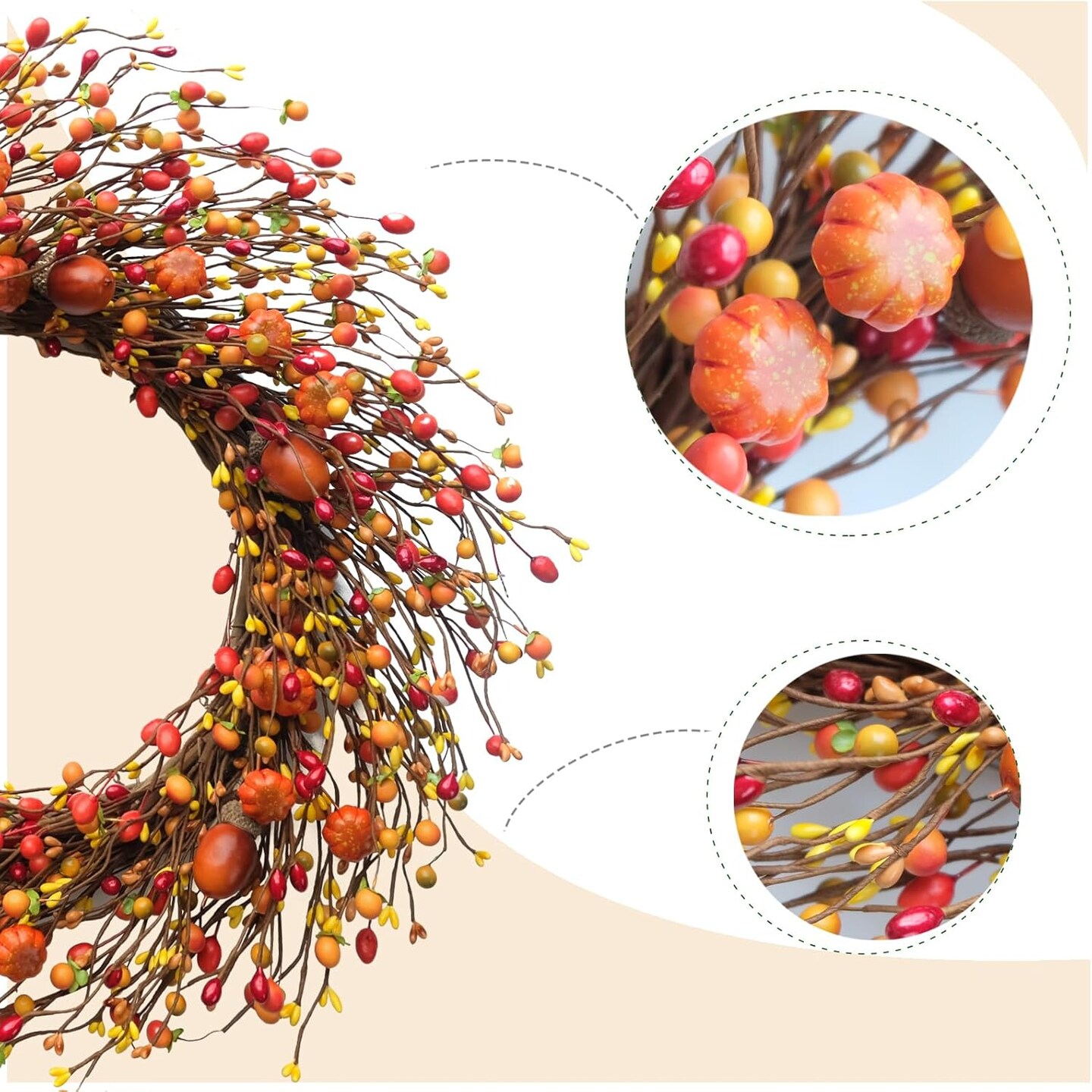 20&#x201D; Fall Berry Wreath