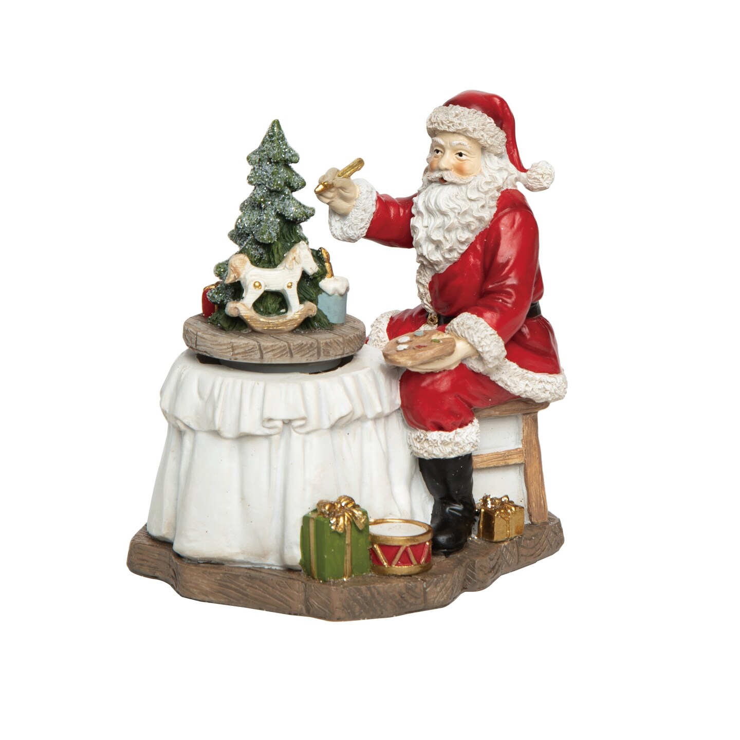 Resin Multicolored Christmas Nostalgic Crafting Santa Music Box