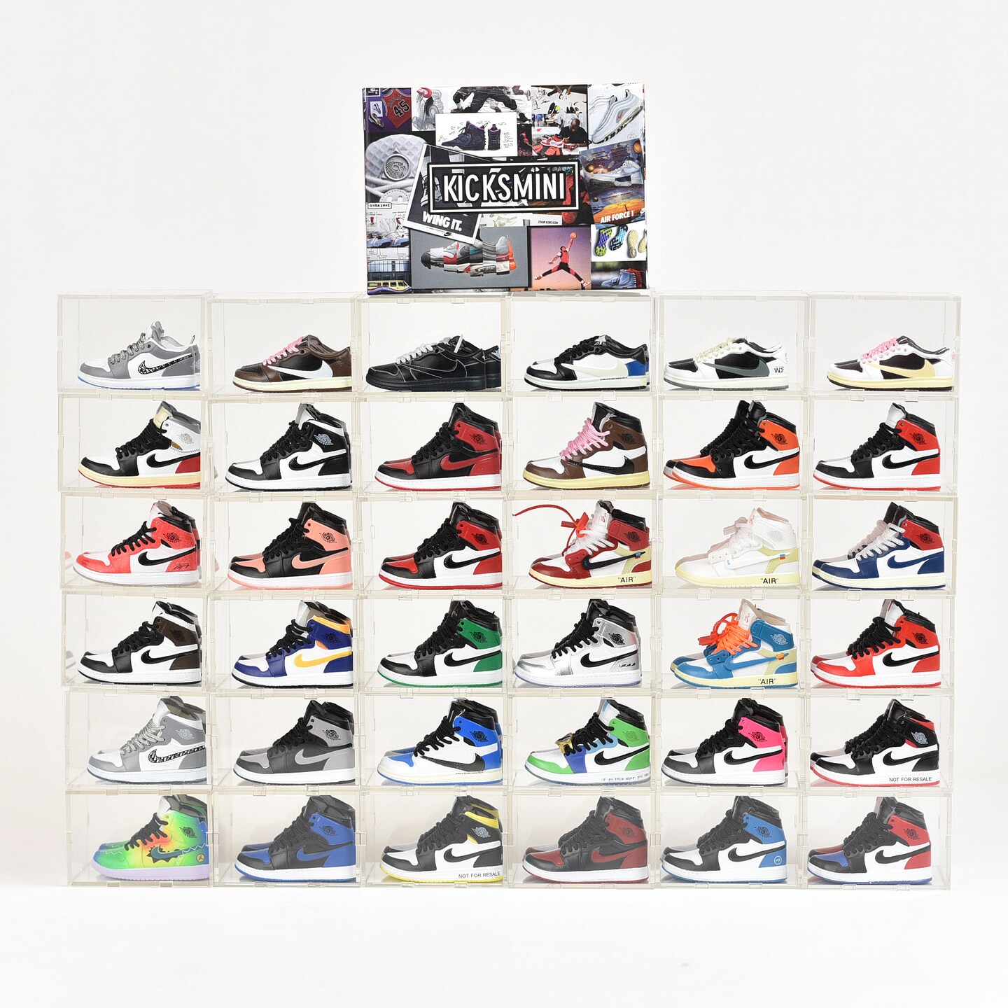 Handcrafted Painted 3D Mini Sneakers with Display Case | AJ1 Collection | Enterbay Labubu Mini Sneakers