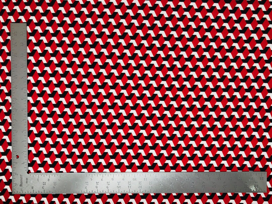 1 Yard Stylish Liverpool Knit Geometric Print Fabric for Fashion Crafts Apparel Projects Width 58-60 Inche