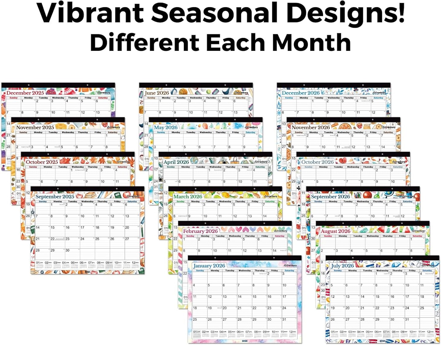 Big Deskpad Calendar or Extra Large Monthly Hanging Wall Planner
