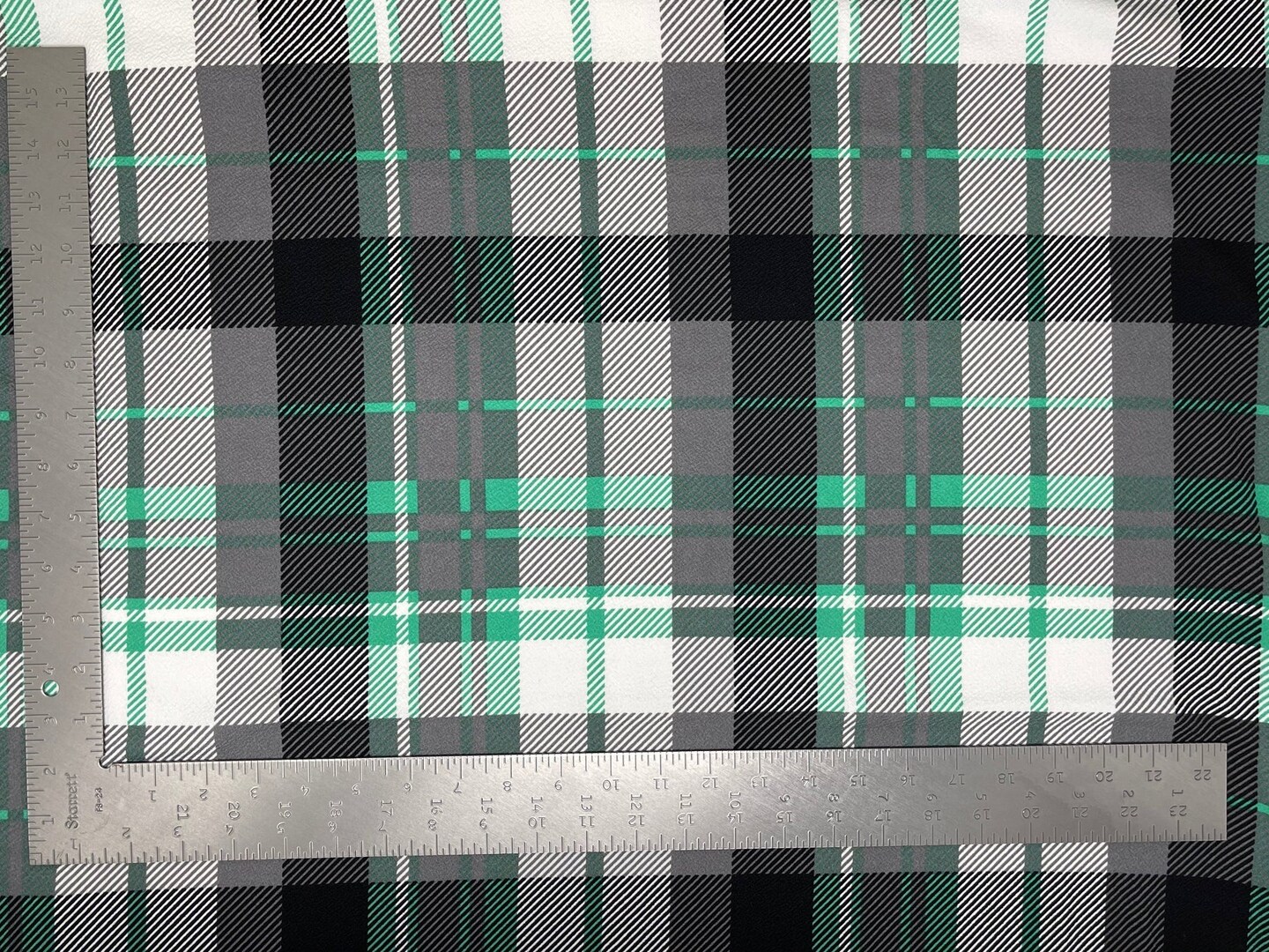 1 yard Liverpool plaid print knit fabric soft stretch material for ...