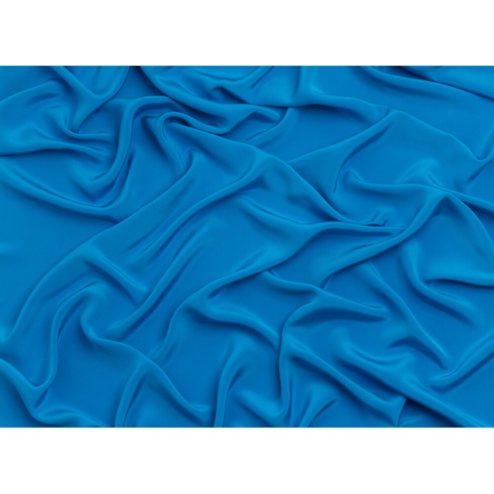 1 Yard Solid Directoire Blue Silk 4 Ply Crepe Ideal Fabric 44" Wide for Wedding Gowns & Blouses
