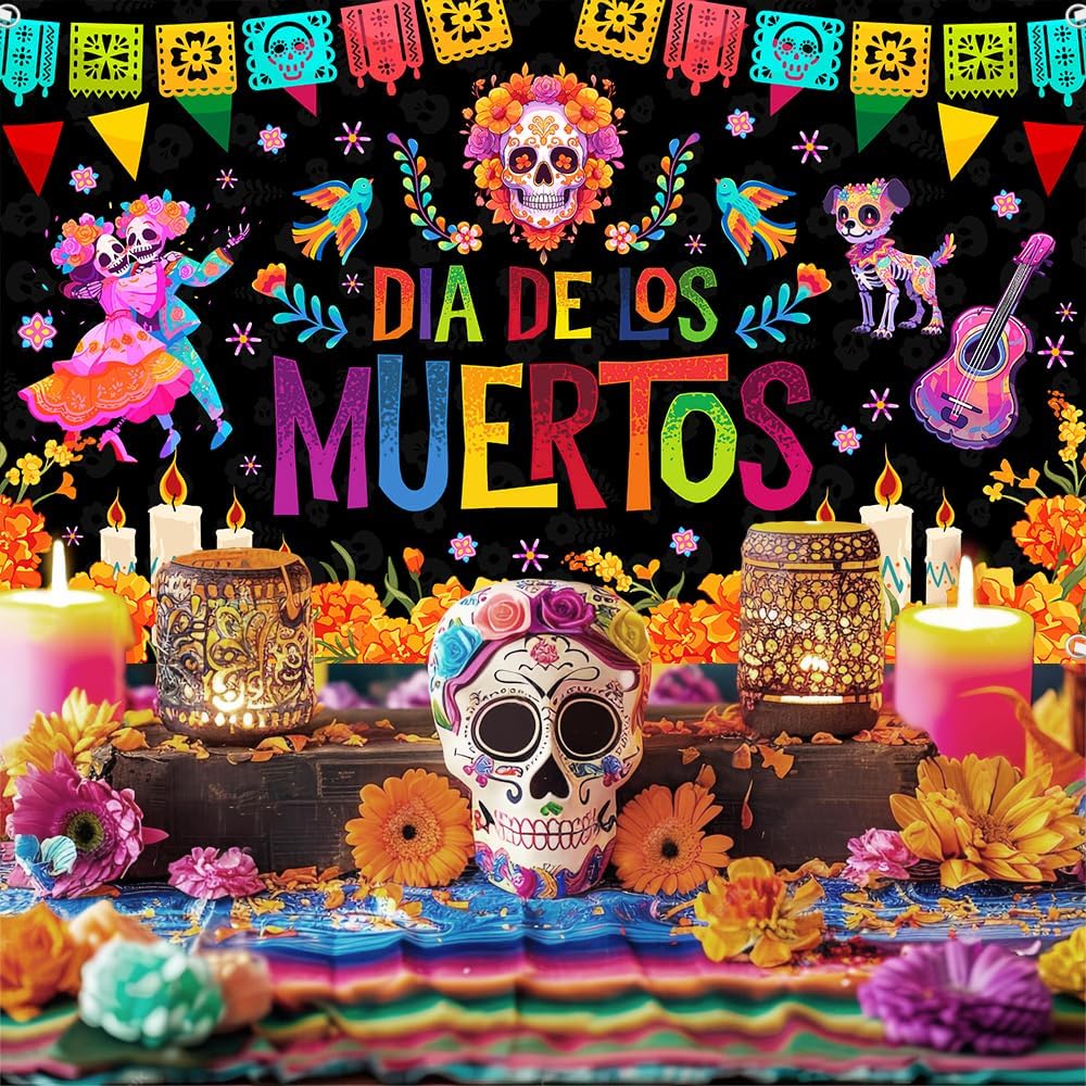 Mexican Day of The Dead Backdrop for Mexican