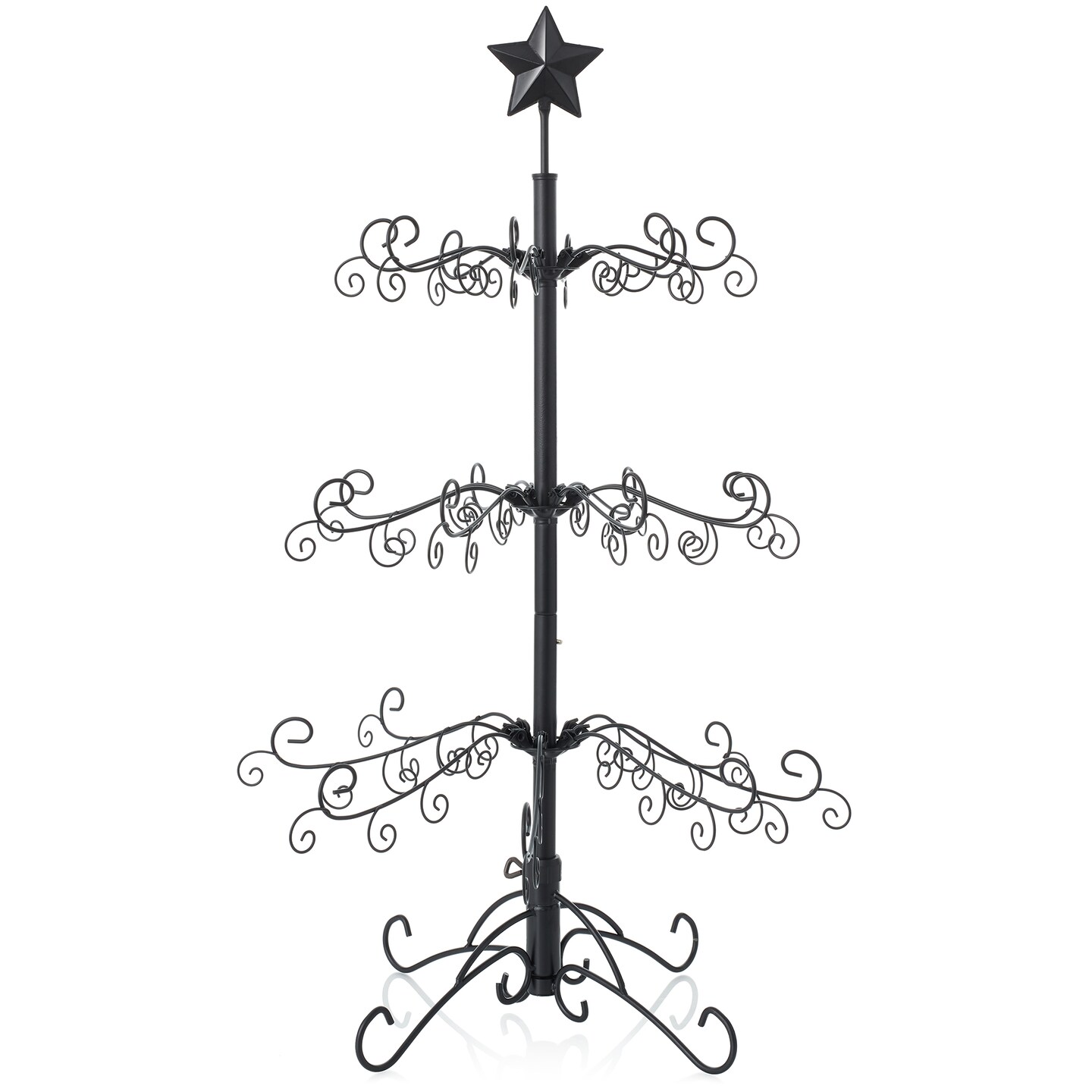 Casafield Ornament Display Christmas Tree with Stand - Wrought Iron Ornament Holder