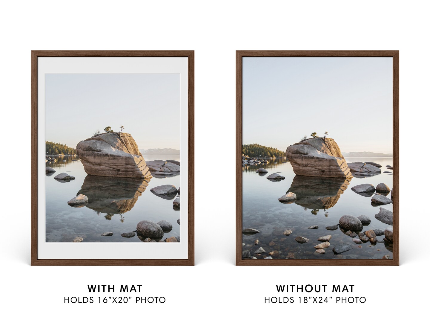 Haus and Hues Oak Wood Picture Frames Matted with Real Glass