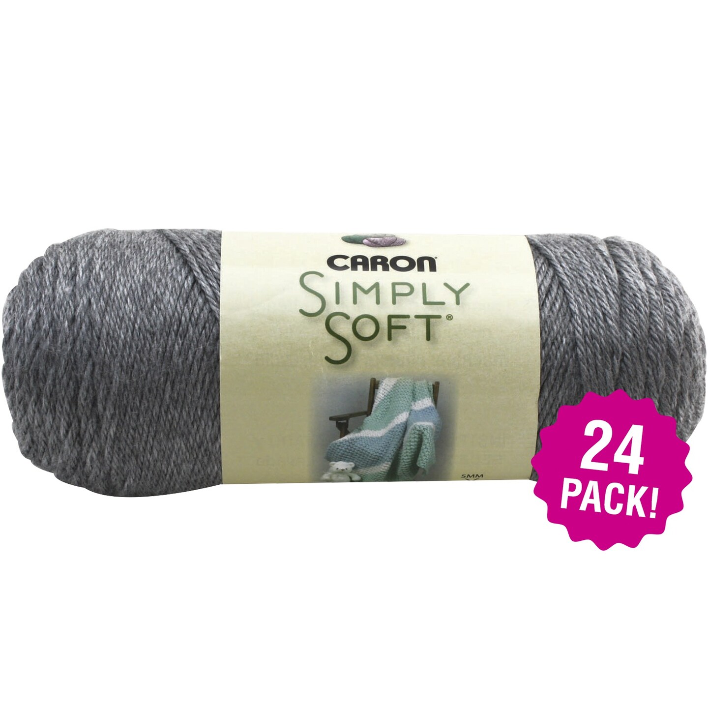 Multipack of 24 - Caron Simply Soft Heathers Yarn-Grey Heather