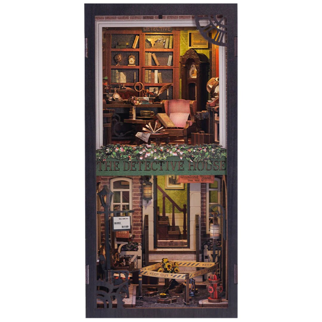 DIY Miniature Book Nook Kit | Rose Detective Agency w/ Dust Cover