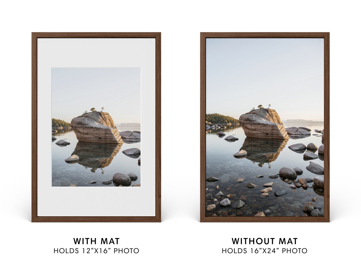 Haus and Hues Oak Wood Picture Frames Matted with Real Glass